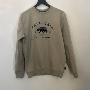 Patagonia Sweatshirt Mens Small Beige Long Sleeve Bear‎ Logo Uprisal Crew Neck